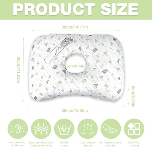 Coussin de piercing d'oreille avec trou protecteur de 38,1 cm - 3