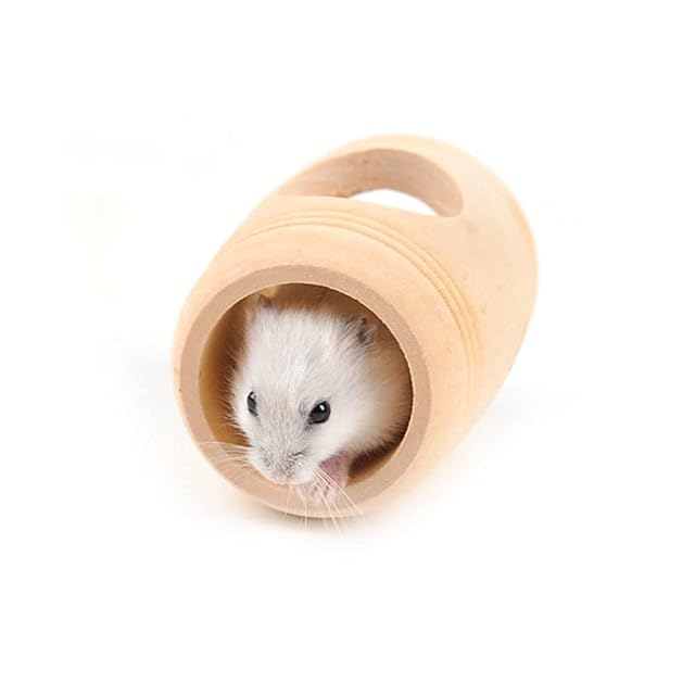 Foto 6 de 7 de ANCLLO Tubos de túnel de hámster de madera natural para hámsters sirios, ratas u otros animales pequeños