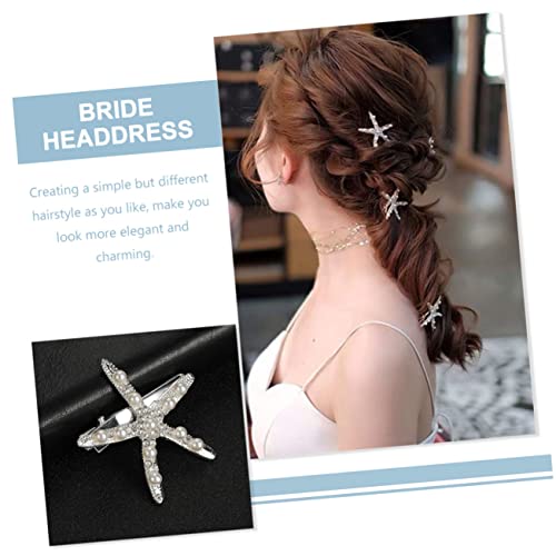 Beaupretty 12 Peças grampo de cabelo estrela do mar cabelo para meninas capacete para noiva presilha