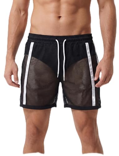 Pantalones cortos de malla para hombre playa bañadores transpirables
