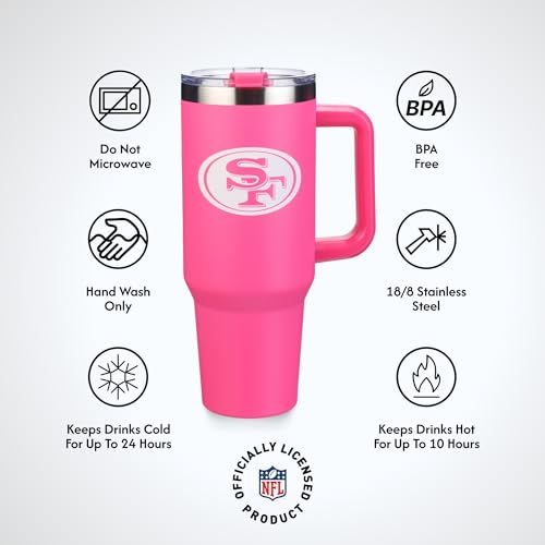 Image of The Memory Company Officially Licensed NFL - New York Jets 40oz Pink Game Day Tumbler with Team Logo