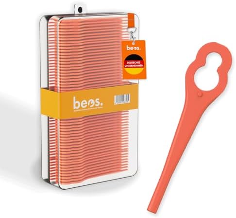 beos 100x Ersatzmesser-Set für Einhell, Bosch, CMI, Lux Rasentrimmer | Kunststoffmesser kompatibel mit den Freischneidern von Einhell, Bosch, CMI, Lux