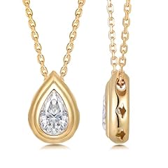 Moissanite - Pear - Yellow Gold
