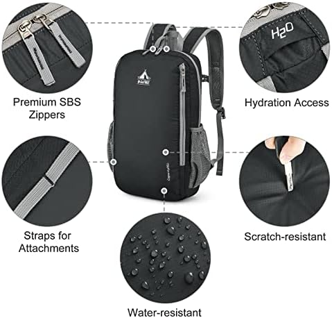 G4Free Lightweight Backpack Foldable Backpack 16L Small Rucksack Hiking Daypacks Walking Cycling Hiking Travelling for Men Women