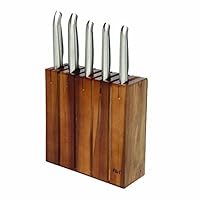 Furi Pro Segmented Knife Block Set 6 pc, compact knife block with five premium knives for a superior cutting performance, stainless steel blades, ergonomic reverse-wedge, anti-fatigue handle