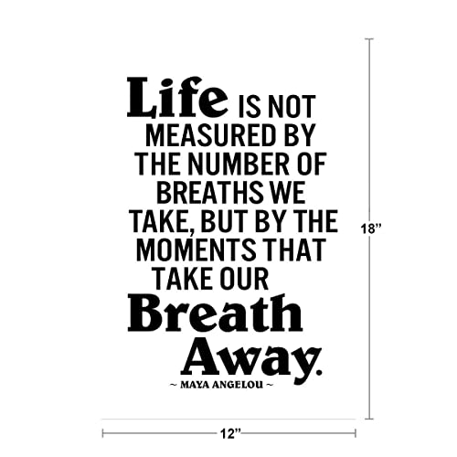 Image of Life Is Not Measured By The Number Of Breaths Maya Angelou Cool Wall Art Print Poster 12x18