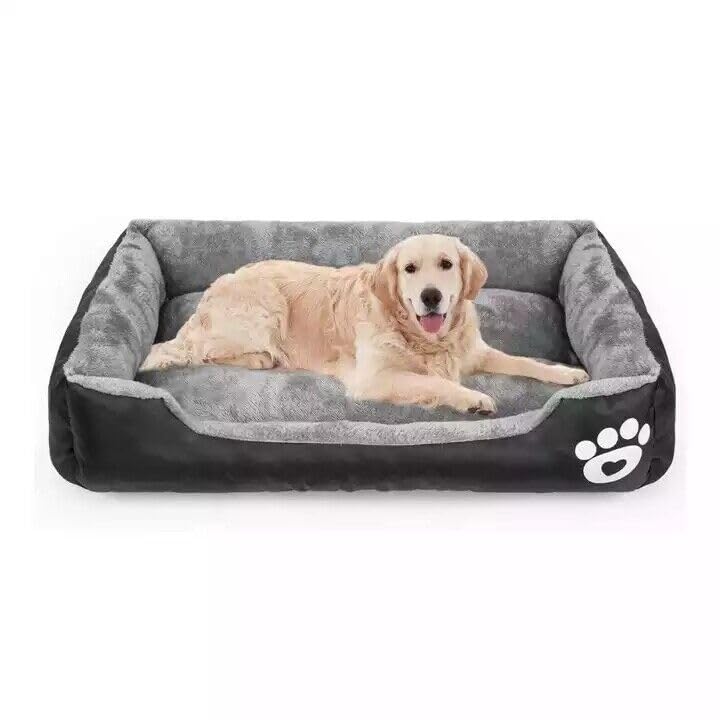 click2style Super Soft Dog Beds Washable Warm Plush Puppy Bed for Cats and Dogs Rectangle 5 Colours Pet Sofa Bed Anti-Slip Bottom Available Sizes S, M, L, 2XL, 3XL (Black, 3XL: 110 * 85 * 22)
