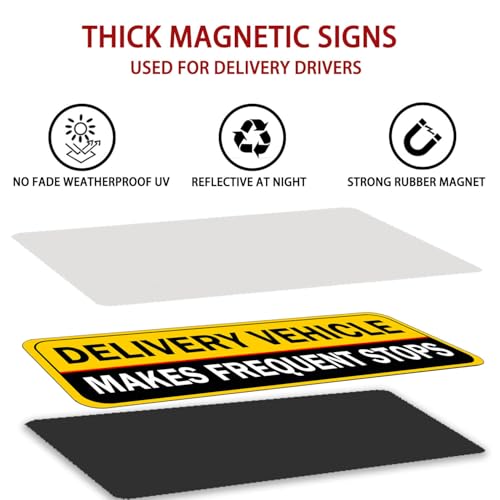 Image of Delivery Driver Car Magnet, Delivery Magnetic Car Door and Bumper Sign, High Reflective, Stronger Magnetic, Eye-Catching Design for Delivery.