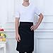 YXDZ Serveur Demi-Longueur Tablier Hommes Et Femmes Court Demi Petit Tablier Western Restaurant Café Demi Taille Tablier De Chef Noir