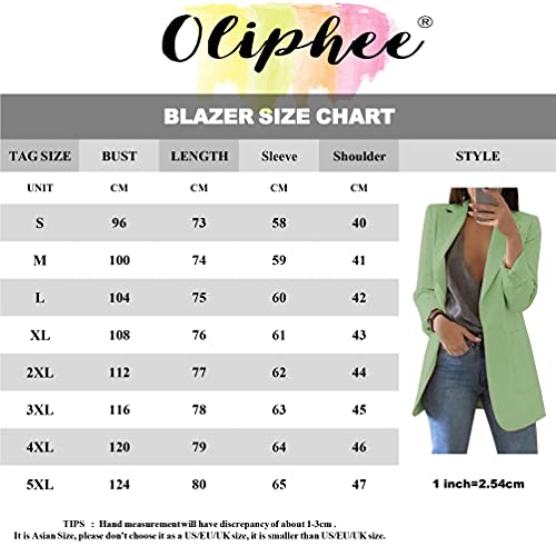 OLIPHEE Elegante blazer voor dames, met lange mouwen, effen, slim fit, zakelijk, kantoor, jas, casual, pak met zak - Image 5