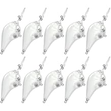 Lure Blanks, 10pcs Crankbait Wobblers DIY Blank Hard Lures Kit Unpainted Fishing Baits Sets Durable Fishing Tackle Accessory for Swimming Bass Trout Salmon Perch Freshwater Saltwater Topwater