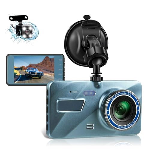 Dual Dash Cam Front and Rear,720P HD Car DVR Dash Camera Video Recorder with Super Night Bright Light,Car Dashcam 4 inch LCD Display,WDR,G-Sensor,Parking Monitor,Loop Recording