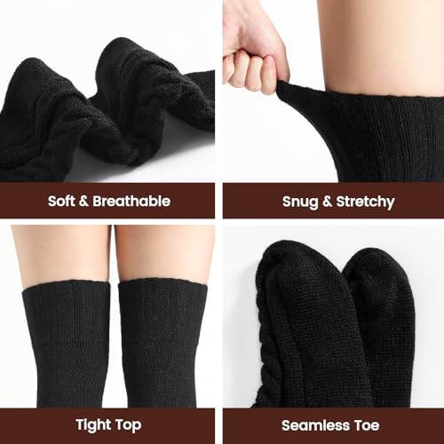 Clothirily Thigh High Socks for Women, Winter Over Knee Socks, Fashion Knitted Thick Thigh Tigh Boot Stockings Leg Warmers4