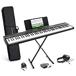 Alesis Pianoforte Digitale 88 Tasti con 480 Suoni, Altoparlanti, USB MIDI, Custodia da Trasporto, Cuffie, Pedale e Lezioni per Principianti