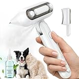 Spray Deshedding Brush for Cats & Dogs, 2-in-1 Mist Grooming Tool with Undercoat Removal, Anti-Static Pet Hair Remover, Gentle Stainless Steel Comb, No Flying Fur, Self Cleaning