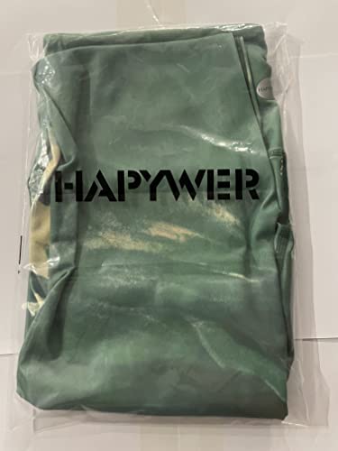 Foto von HAPYWER Yoga Leggings Damen High Waist Yogahose Bunt Gym Sport Leggings Tummy Control Running Workout - Stretch Kompressionshose mit Aufdruck für Frauen(Lotos Grün,M)