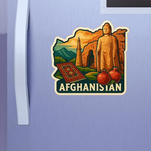 Image of Zesta Wooden Fridge Magnets Set | Refrigerator Decor Magnets for Kitchen | India Souvenir Fridge Magnet Collection | Wooden Magnet for Fridge Door Decoration (Afghanistan)
