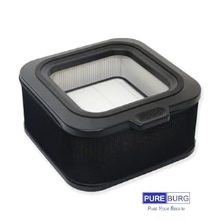 PUREBURG Replacement Filter Kit Compatible with Mila Air Purifier, H13 HEPA (with 2 filter Sock) Activated Carbon For Air Clean Dust VOCs Odor