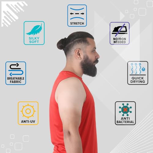 Image of Sleeveless T Shirts for Men - Gym Vest, Sando Tank Top Wear, Workout Baniyan, Stringers Inner Shirt, Bodybuilding Tshirts, Sports Tshirt Vests, Stylish Tanks Tops