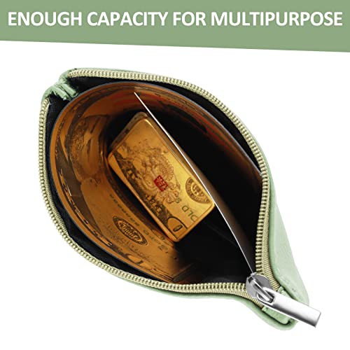 Tiesome Coin Purse, Pu Lychee Pattern Zipper Coin Purse Portable Coin Purse Mini Change Wallet For Women Coin Pocket Mini Money For Women Credit Card Id Key Headset Lipstick (Green) #TOP1