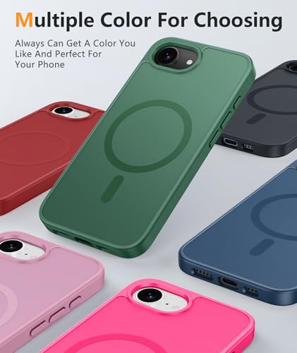 Image of FNTCASE for iPhone 17e Case: iPhone 16e Phone Case [Compatible with Magsafe] Matte Cases with [Screen Protector] Military Grade Shockproof Protective Phone Cover - Full Green