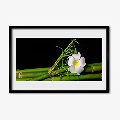 Affiche encadrée 60x40 cm fleur de bambou avec cadre en MDF Tulup pour déco murale