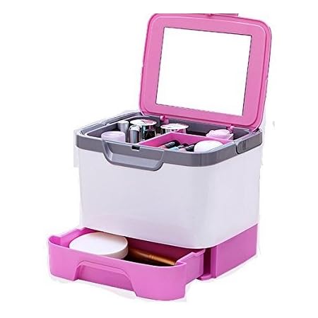 Amazon メイクボックス 大容量 かわいい 鏡付き プロも納得 コスメの収納に ピンク ブルー グリーン Au Plaza メイクボックス 通販