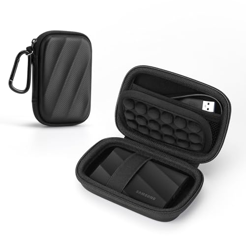 SSD Tasche für Samsung T9/T7 Shield/T7/T7 Touch, Externe Festplatte SSD 1TB, 2TB, 4TB Harte Tragetasche Hülle Case Reise Tragen Etui (Schwarz)
