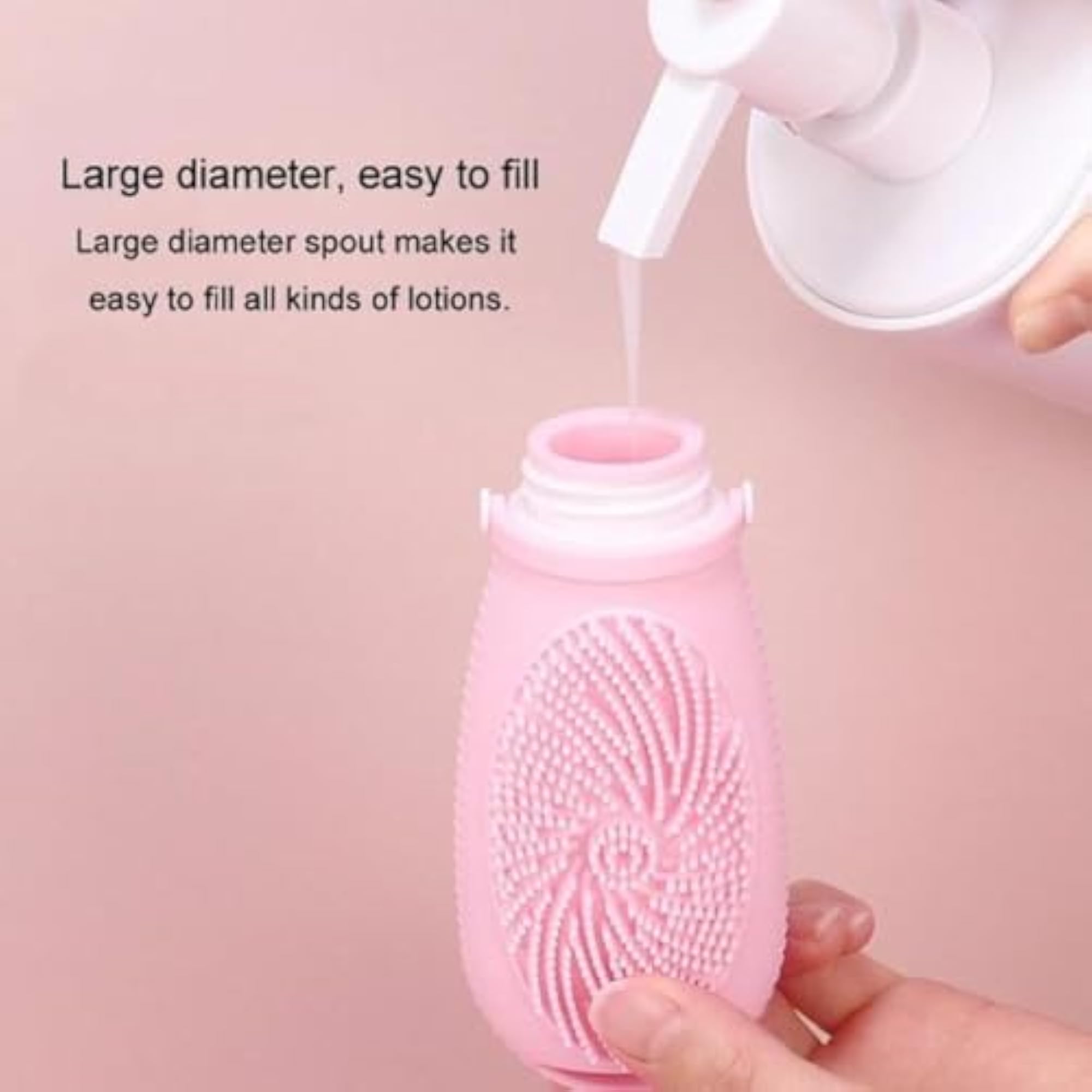 Set of 2 Refillable Squeeze Lotion Bottles with Brush
