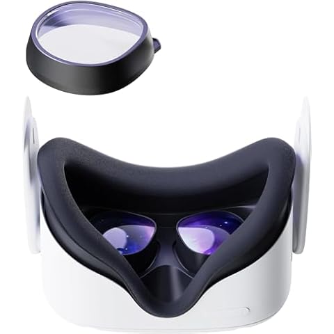 Amavasion Glasses Lenses Compatible with Quest 3S/2, VR Lenses Insert Easy-to-Install Frame Plus Lens Combination SPH:-2.75(One Lens) Cover
