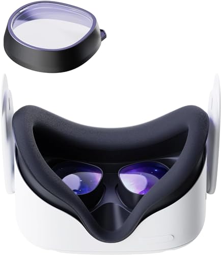 VNUUUXO Amavasion Glasses Lenses Insert Compatible with Meta/Oculus Quest 2, VR Headset Customized Easy-to-Install Frame Plus Lens Combination SPH:-1.00(One Lens)
