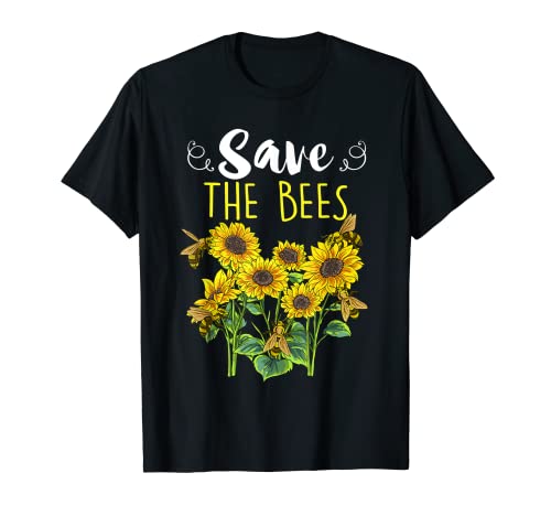 Save The Bees Beekeeper Honey Bee Sunflower Beekeeping T-Shirt