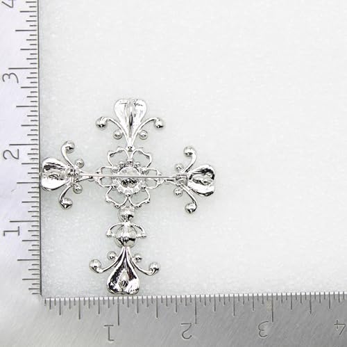 Image of Faship Gorgeous Rhinestone Crystal Cross Crucifix Pin Brooch