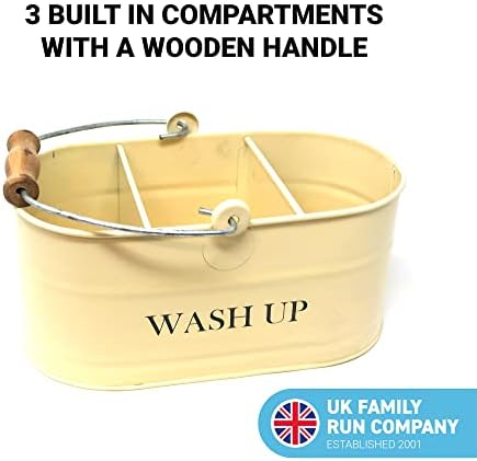 Cream Colour Kitchen Sink Enamel Washing up Sink Tidy | Sink Caddy | Kitchen Sink Organiser | Sink Accessories | Washing up Utensil Holder | wash up Tidy |Rust Resistant Steel