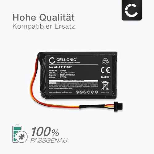 CELLONIC 1x Akku für Navigation Kompatibel mit Tomtom Go 600, Go 610, Navigator 6, AHA11111010 - (1100mAh, 3.7V)