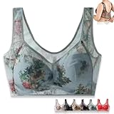 Generic ElleBloom - Ice Silk Lace Cooling Comfort Bra, Seamless Wireless Push up Bras for Older Women, Everyday Bras (Blue,4XL)