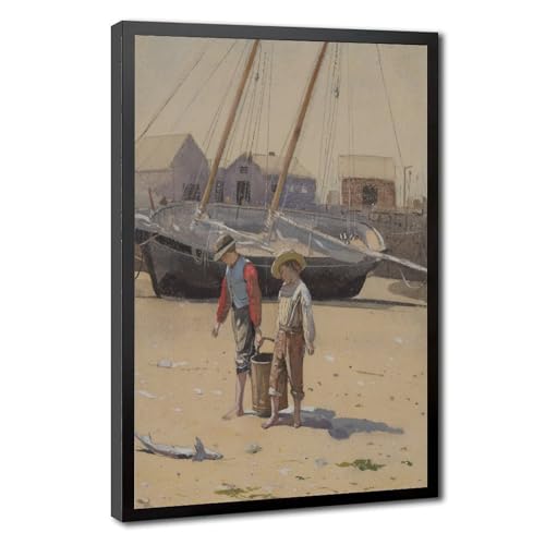Impression sur toile haut de gamme de Winslow Homer avec cadre bois 40x61cm