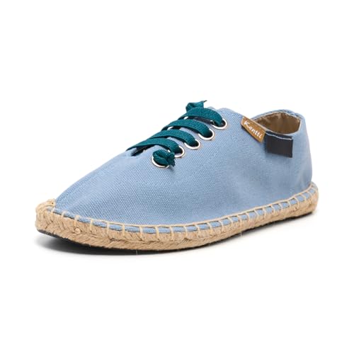 Kentti Alpargatas de Cordones y Chambray Hombre Gris 42 EU