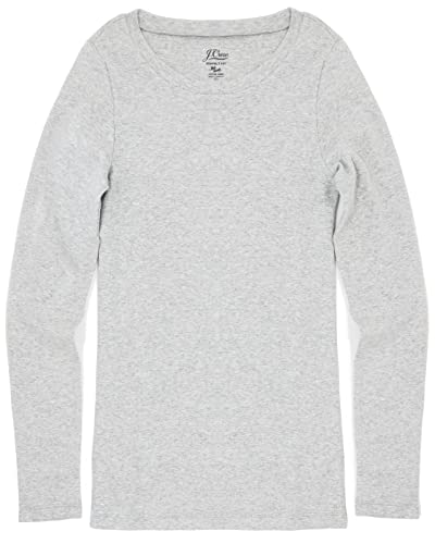 J.Crew Women's Slim Perfect Long-Sleeve T-Shirt (L, Heather Platinum)