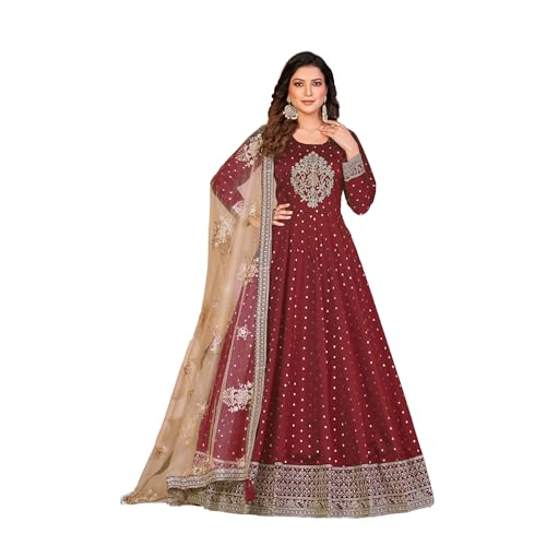 Vestido Anarkali Taftán Bordado Solución Invitadas Eventos Elegantes