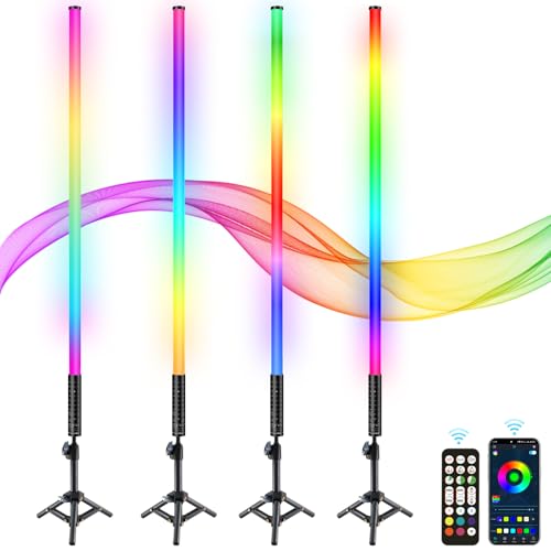 4 Pack Rechargeable Sound-Activated DJ Tube Lights