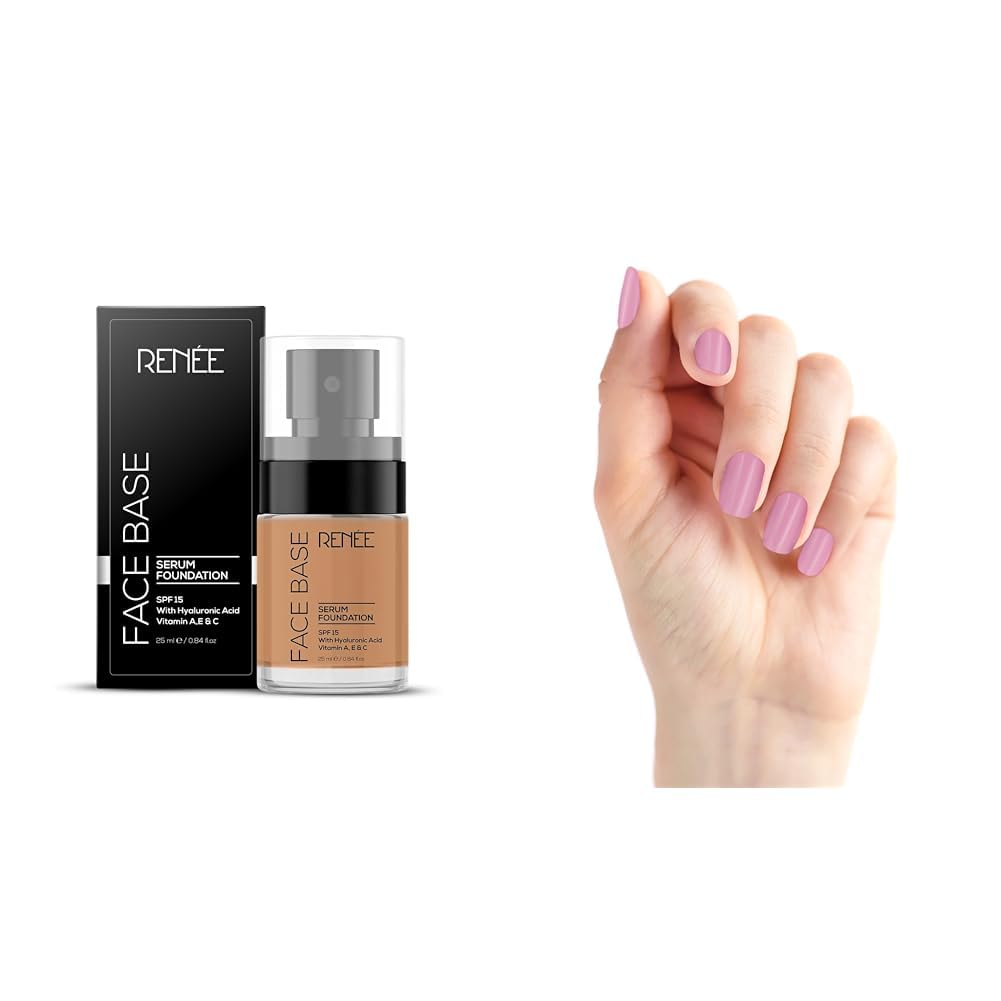 RENEE Face Base Serum Foundation -07 Regal 25 MlStick On Nails BN 03| 24 Reusable Artificial Fake Nail Set| Lightweight & Long Lasting| Easy To Use| Quick Fix For Festivals & Special Occasions-image-18