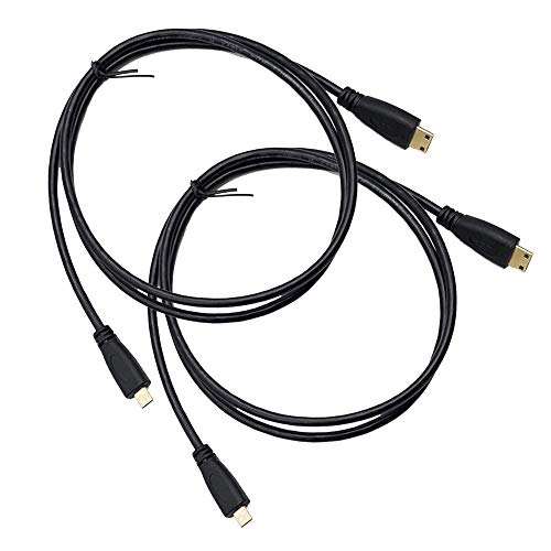 Seadream 3.3FT Micro HDMI Type D Male to Mini HDMI Type C Male Connector Adapter Cable Cord