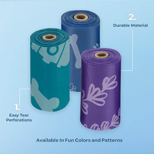 Image of Best Pet Supplies Dog Poop Bags for Waste Refuse Cleanup, Doggy Roll Replacements for Outdoor Puppy Walking and Travel, Leak Proof and Tear Resistant, Thick Plastic - Assorted Colors, 240 Bags