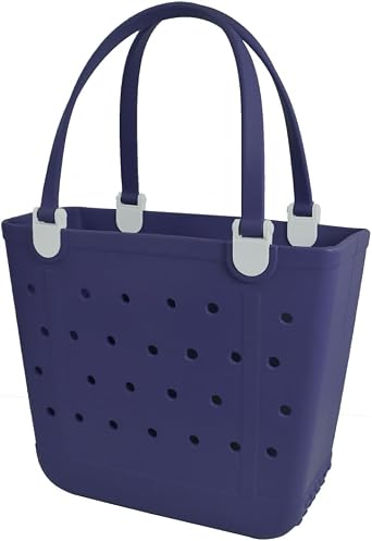 Medium Rubber Beach Bag, Washable Beach Tote Travel Bag for Women