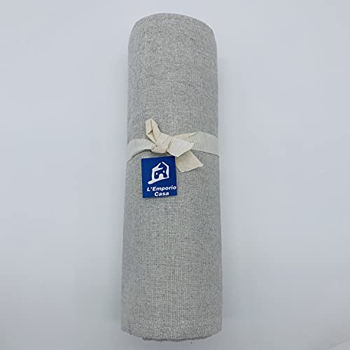 L'Emporio Casa Telo Copridivano Copriletto Tela Grossa Robusta Cotone in Panama 160X260-260x280-360x280 Misure Maxi Lenzuolo Copritutto Cotone Granfoulard Made Italy (GRIGIO-, 360X280)