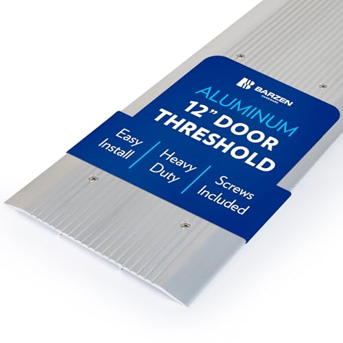 Door Threshold - High Quality 12" Wide Aluminum Thresholds Strip for Doorways, Flat Transition Door Saddle Low-Profile Door Sill, Corrugated, 12 x 36 Inches