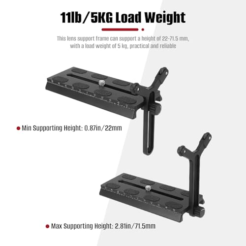 Soporte en forma de Y con doble rueda para lentes, sistema de soporte para marco de lentes con tornillo deslizante de 1/4 pulgada, compatible con DJI Ronin S y Ronin SC miniatura 5