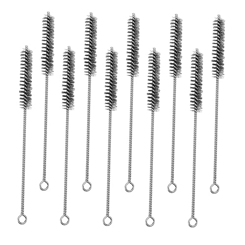 HOMOCONO 10pcs Tube Wire Long Handle Drain Brush Coil Brush Stainless Steel for Tube Wire Tube Clean
