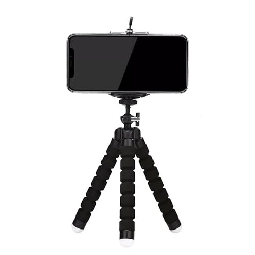 スマートフォン三脚、自撮り三脚、柔軟、小型軽量、回転可能なミニ三脚、持ち運びに便利、携帯電話/デジタルカメラ/ビデオカメラ/プロジェクタ、(黒)スマホ三脚